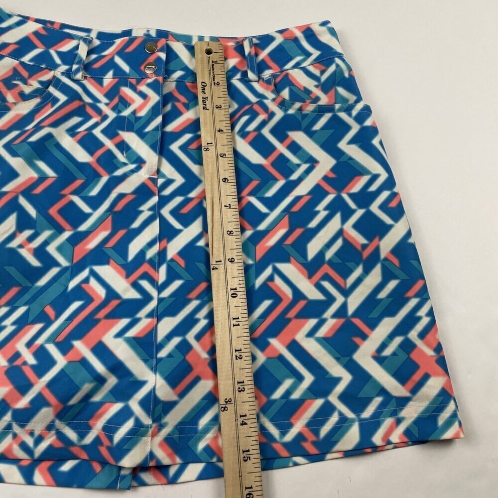 Slazenger Golf Skort Women’s 0 Blue Multicolored Abstract Print 5 Pockets - Picture 4 of 12